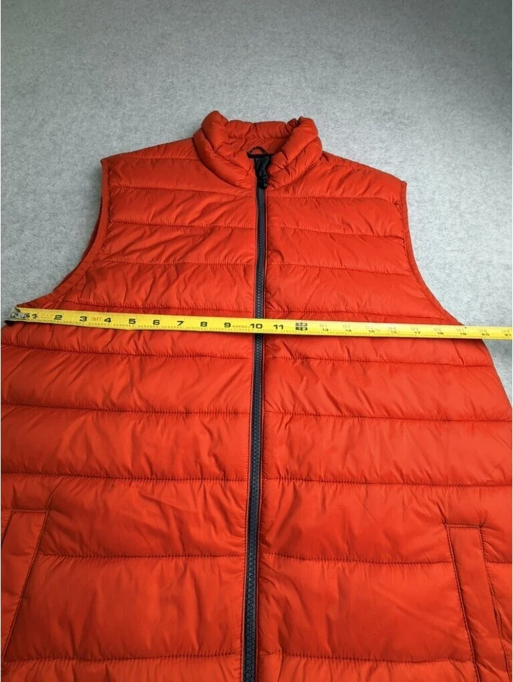 SWISSTECH Mens Puffer Vest M 38-40 Orange Full Zip Insulated Nylon Polyester